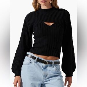 ASTR cream cut out sweater